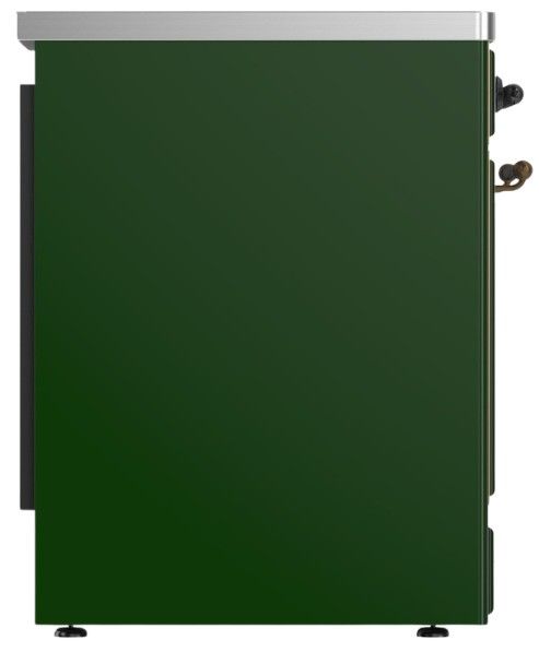 Ilve® Majestic III 30" Emerald Green Pro Style Induction Range with Solid Door and Burnished Trim-3