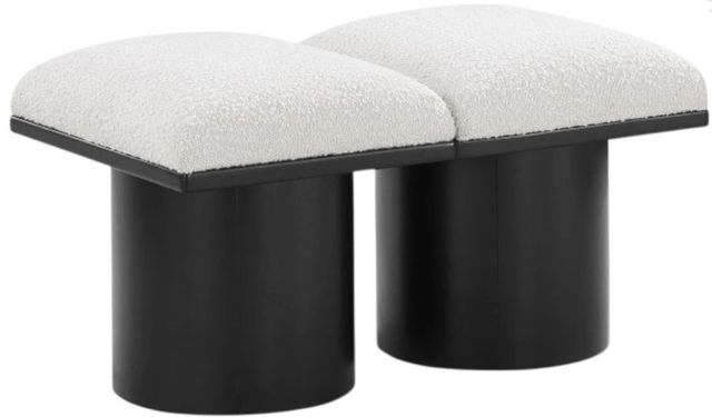 Meridian Furniture Pavilion 2-Piece Cream/Black 31" Modular Bench Set-0