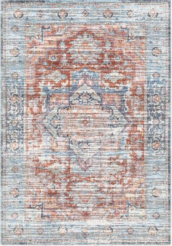 Surya Nolita Dusty Coral/Sky Blue 4'x6' Area Rug-0