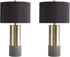 Signature Design by Ashley® Jacek 2-Piece Gray/Brass Table Lamps