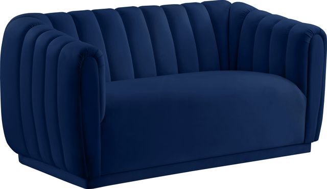 Meridian Furniture Dixie Navy Velvet Loveseat-0