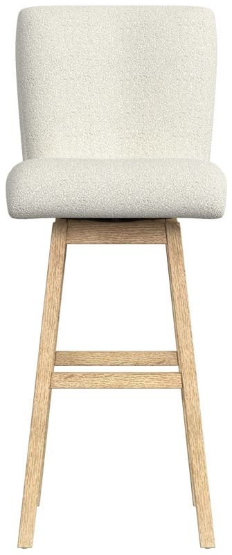 Elements International Cambrie Beige/Natural Upholstered Swivel Bar Stool-3