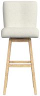 Elements International Cambrie Beige/Natural Upholstered Swivel Bar Stool-3
