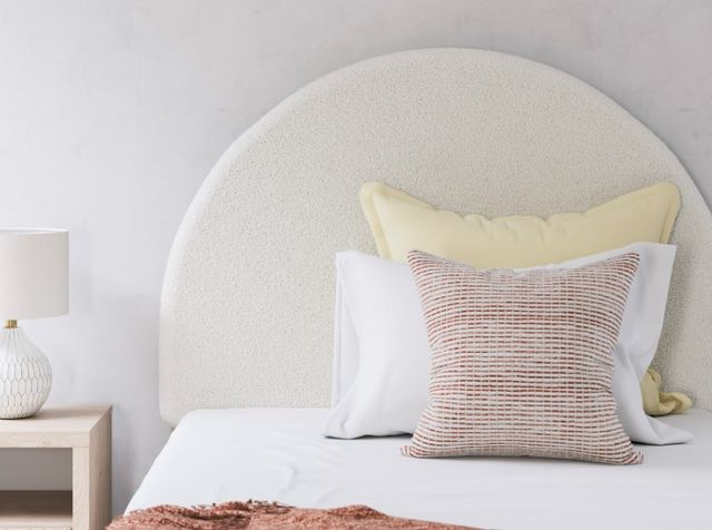 Signature Design by Ashley® Shapella Tan/White Full Upholstered Panel Headboard-2