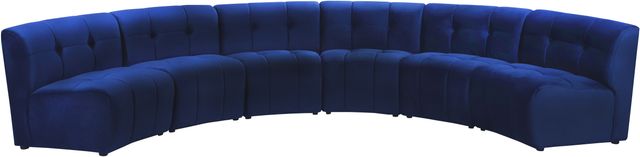 Meridian Furniture Limitless 6-Piece Navy Velvet Modular Sectional-0