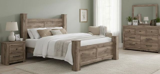 Signature Design by Ashley® Rusticott 3-Piece Brown King Poster Bedroom Set-1