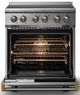 Viking® 5 Series 30" Stainless Steel Pro Style Induction Range with Brushed Brass Trim-1