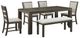 Elements International Grady 6-Piece Brown Dining Set-0