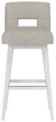 HH2 Home Uniquely Yours Oatmeal/Pure White Swivel Stool with Key Back-1