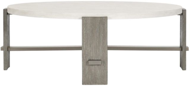 Bernhardt Foundations Linen Cocktail Table with Light Shale Base-2