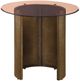 Coaster® Morena Tawny Glass Top End Table with Brushed Bronze Base-1