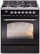 Ilve® Nostalgie II Series 30" Glossy Black Pro Style Dual Fuel Range-0