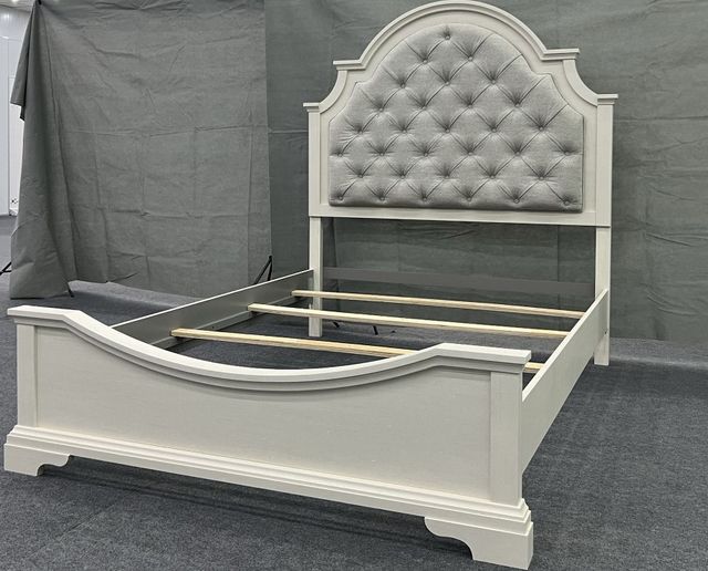 Elements International Eastwood Youth White Full Upholstered Panel Bed -1