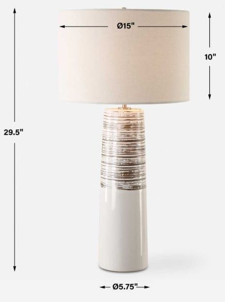 Uttermost® Haven White Glaze Table Lamp-2