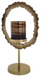 A & B Home Zandros Gold Small Pillar Candle Holder-0