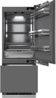 ZLINE Autograph Edition 30" 16.1 Cu. Ft. Panel Ready Built-In Bottom Freezer Refrigerator with Water Dispenser, Ice Maker, Graphite Gray Interior and Champagne Bronze Handles-2