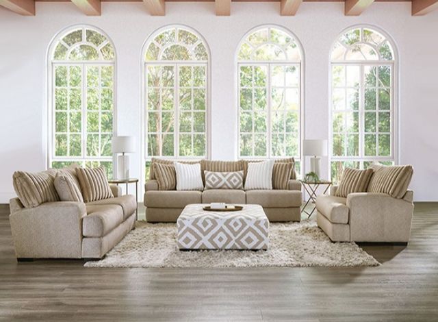 Furniture of America® Loughlin Light Brown Loveseat-1