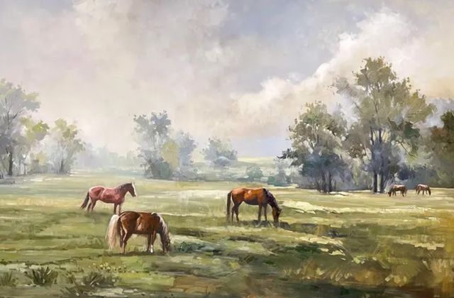 Crestview Collection Horse Fields Wall Art-1