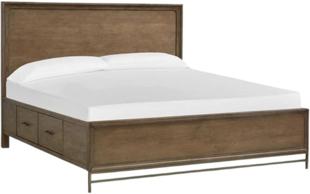 Magnussen Home® Lindon Belgian Wheat and Coffee Bean Queen Panel Storage Bed-0