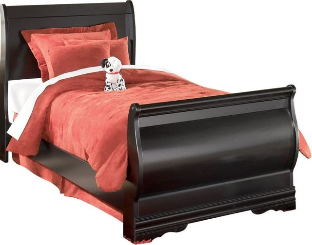 Signature Design by Ashley® Huey Vineyard 5-Piece Black Twin Sleigh Bed Set-1
