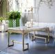 A & B Home Phoenecian Nights Gold/White Marble Coffee Table-2