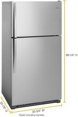 Whirlpool® 33" 20.5 Cu. Ft. Monochromatic Stainless Steel Top Freezer Refrigerator-2