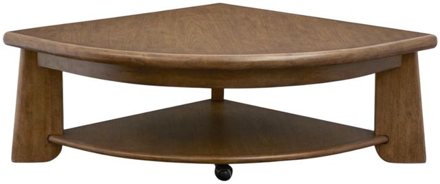 Magnussen Home® Tanner Tawny Brown Pie Shaped Lift Top Cocktail Table with Casters-2
