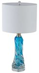 A & B Home Swell Blue Glass Table Lamp-1
