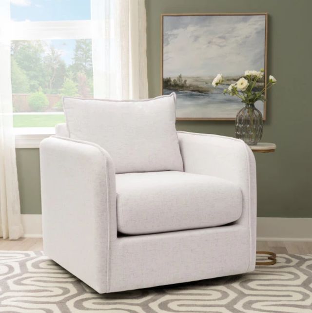 Linon Bronson Bone Swivel Accent Chair-1