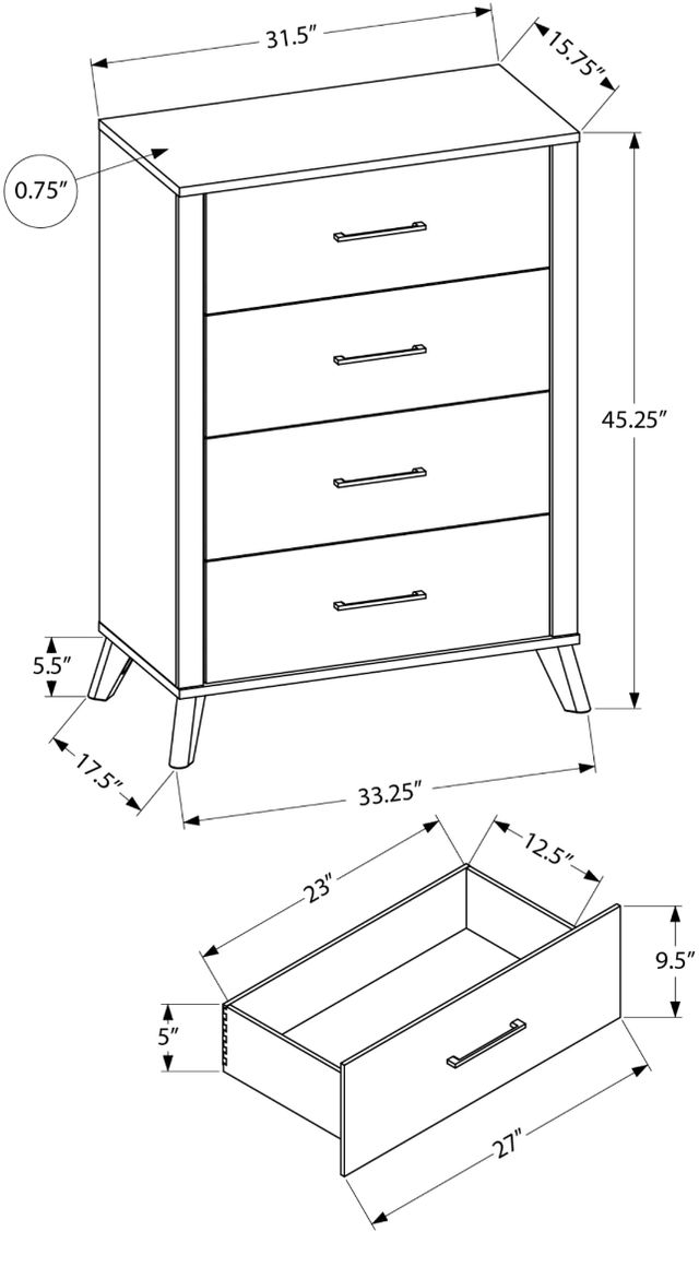 Monarch Specialties Inc. Light Oak/Rustic Oak Chest-2