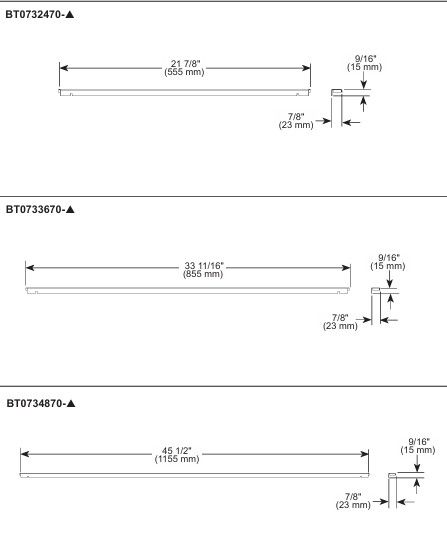 Brizo Polished Gold 24" Linear Shower Drain Wall Trim-1