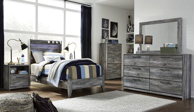 Signature Design by Ashley® Baystorm 2-Piece Gray Twin Panel Headboard Set-3