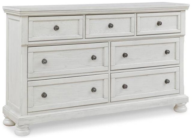 Signature Design by Ashley® Robbinsdale 6-Piece Antique White Queen Panel Bed Set-2