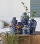 A & B Home Blue/White Valora Square Lidded Jar-4