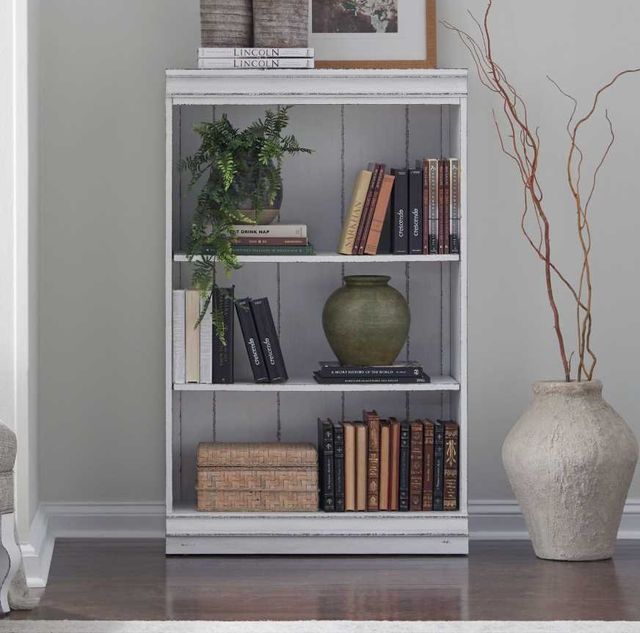 Liberty Furniture Magnolia Manor Antique White Bookcase-1