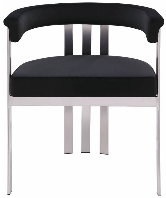 Meridian Furniture Marcello Black/Brushed Chrome Velvet Dining Chair-1