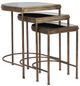 Uttermost® India 3-Piece Antique Brushed Gold Nesting Table Set with Mirror Top-0