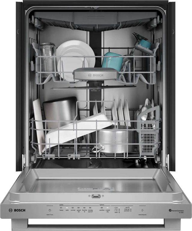 Bosch® 800 Series 24" Anti-Fingerprint Stainless Steel Top Control Built In Dishwasher-3