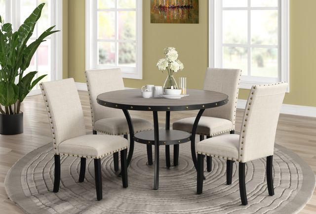 New Classic® Home Furnishings Crispin Gray Round Dining Table-1