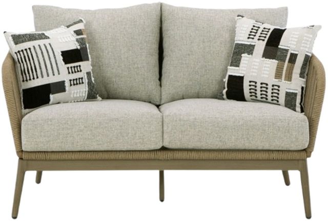 Signature Design by Ashley® Swiss Valley Beige Outdoor Aluminum/Fabric/Rope Loveseat-1