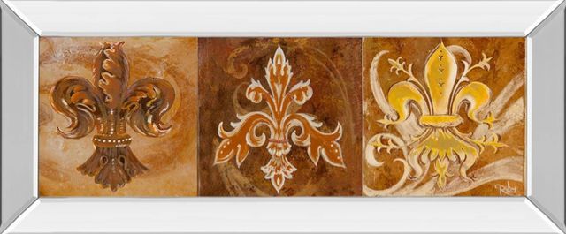 Classy Art Fleur De Lis Trio Il by Thomas Riker Mirror Framed Wall Art-0
