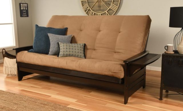 Kodiak Furniture Phoenix Suede Peat/Espresso Queen Futon with Mattress-2