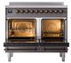 Ilve® Nostalgie II Noblesse 40'' Graphite Matte Pro Style Induction Range with Burnished Trim-2