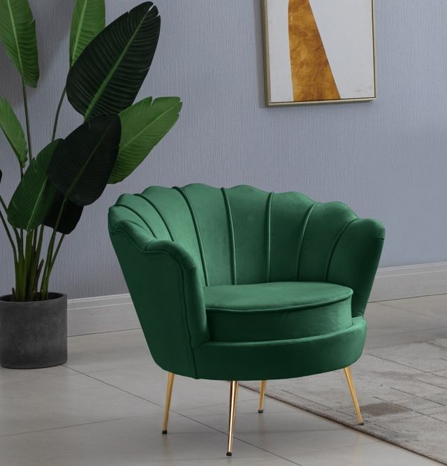 Meridian Furniture Gardenia Green Velvet Chair-1