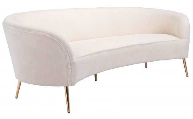 Zuo® Modern Luna White/Gold Sofa-0