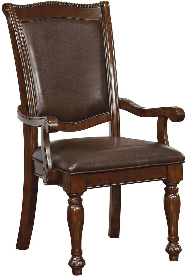 Furniture of America® Alpena 2-Piece Brown Cherry/Espresso Dining Arm Chair Set-0