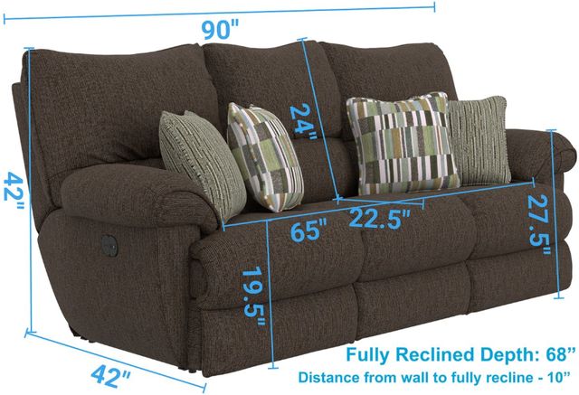Catnapper® Lenny Chocolate Power Reclining Sofa-1