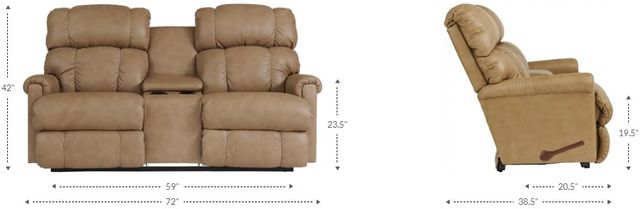 La-Z-Boy® Pinnacle Denim Manual Wall Reclining Loveseat with Console-4