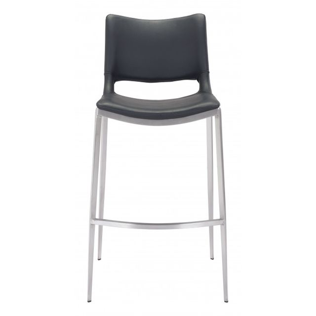 Zuo® Modern Ace Black/Silver Bar Chair-1