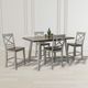 Elements International El Paso 5-Piece Espresso/Grey Counter Height Dining Set-1